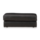  Manufacturer Color_Onyx -- Signature Design by Ashley Amiata Leather Match Ottoman IMAGE 2