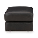  Manufacturer Color_Onyx -- Signature Design by Ashley Amiata Leather Match Ottoman IMAGE 3