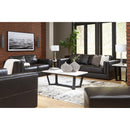  Manufacturer Color_Onyx -- Signature Design by Ashley Amiata Leather Match Ottoman IMAGE 6