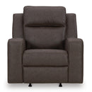  Manufacturer Color_Umber -- Signature Design by Ashley Lavenhorne Rocker Leather Look Recliner IMAGE 3