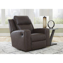  Manufacturer Color_Umber -- Signature Design by Ashley Lavenhorne Rocker Leather Look Recliner IMAGE 7
