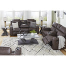  Manufacturer Color_Umber -- Signature Design by Ashley Lavenhorne Reclining Leather Look Sofa IMAGE 10