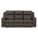  Manufacturer Color_Umber -- Signature Design by Ashley Lavenhorne Reclining Leather Look Sofa IMAGE 3