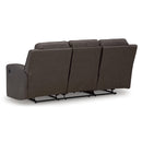  Manufacturer Color_Umber -- Signature Design by Ashley Lavenhorne Reclining Leather Look Sofa IMAGE 5