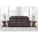  Manufacturer Color_Umber -- Signature Design by Ashley Lavenhorne Reclining Leather Look Sofa IMAGE 6