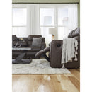  Manufacturer Color_Umber -- Signature Design by Ashley Lavenhorne Reclining Leather Look Loveseat with Console IMAGE 11