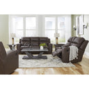  Manufacturer Color_Umber -- Signature Design by Ashley Lavenhorne Reclining Leather Look Loveseat with Console IMAGE 15