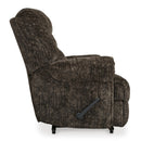  Manufacturer Color_Chocolate -- Signature Design by Ashley Movie Man Fabric Recliner with Wall Recline IMAGE 4