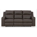 Manufacturer Color_Umber  -- Signature Design by Ashley Lavenhorne Reclining Leather Look Sofa IMAGE 3