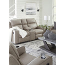  Manufacturer Color_Pebble  -- Lavenhorne 6330794C Double Reclining Loveseat with Console IMAGE 8