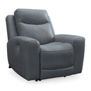  Manufacturer Color_Steel --  Signature Design by Ashley Mindanao Power Leather Match Recliner IMAGE 1
