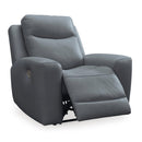  Manufacturer Color_Steel --  Signature Design by Ashley Mindanao Power Leather Match Recliner IMAGE 2