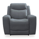  Manufacturer Color_Steel --  Signature Design by Ashley Mindanao Power Leather Match Recliner IMAGE 3