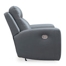  Manufacturer Color_Steel --  Signature Design by Ashley Mindanao Power Leather Match Recliner IMAGE 4
