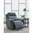  Manufacturer Color_Steel --  Signature Design by Ashley Mindanao Power Leather Match Recliner IMAGE 7