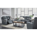  Manufacturer Color_Steel --  Signature Design by Ashley Mindanao Power Reclining Leather Match Sofa IMAGE 16