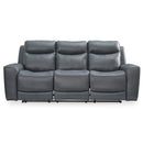  Manufacturer Color_Steel --  Signature Design by Ashley Mindanao Power Reclining Leather Match Sofa IMAGE 3