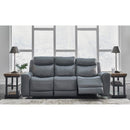  Manufacturer Color_Steel --  Signature Design by Ashley Mindanao Power Reclining Leather Match Sofa IMAGE 7