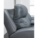  Manufacturer Color_Steel --  Signature Design by Ashley Mindanao Power Reclining Leather Match Loveseat with Console IMAGE 10