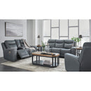  Manufacturer Color_Steel --  Signature Design by Ashley Mindanao Power Reclining Leather Match Loveseat with Console IMAGE 16
