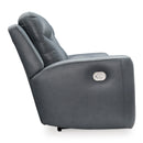  Manufacturer Color_Steel --  Signature Design by Ashley Mindanao Power Reclining Leather Match Loveseat with Console IMAGE 4