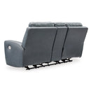  Manufacturer Color_Steel --  Signature Design by Ashley Mindanao Power Reclining Leather Match Loveseat with Console IMAGE 5