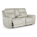  Manufacturer Color_Coconut --  Mindanao U5950518C Power Reclining Loveseat with Console and Adjustable Headrest IMAGE 2