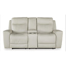  Manufacturer Color_Coconut --  Mindanao U5950518C Power Reclining Loveseat with Console and Adjustable Headrest IMAGE 3