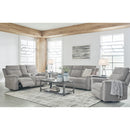  Manufacturer Color_Ash -- Signature Design by Ashley Barnsana Power Reclining Fabric Loveseat with Console IMAGE 15