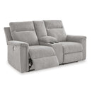  Manufacturer Color_Ash -- Signature Design by Ashley Barnsana Power Reclining Fabric Loveseat with Console IMAGE 2