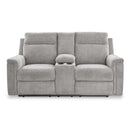  Manufacturer Color_Ash -- Signature Design by Ashley Barnsana Power Reclining Fabric Loveseat with Console IMAGE 3