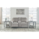 Manufacturer Color_Ash -- Signature Design by Ashley Barnsana Power Reclining Fabric Loveseat with Console IMAGE 6