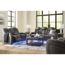  Manufacturer Color_Shadow -- Signature Design by Ashley Fyne Dyme Power Leather Look Recliner IMAGE 11