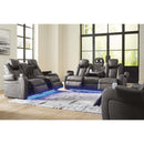  Manufacturer Color_Shadow -- Signature Design by Ashley Fyne Dyme Power Leather Look Recliner IMAGE 12