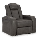  Manufacturer Color_Shadow -- Signature Design by Ashley Fyne Dyme Power Leather Look Recliner IMAGE 1