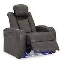  Manufacturer Color_Shadow -- Signature Design by Ashley Fyne Dyme Power Leather Look Recliner IMAGE 2