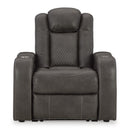 Manufacturer Color_Shadow -- Signature Design by Ashley Fyne Dyme Power Leather Look Recliner IMAGE 3