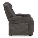  Manufacturer Color_Shadow -- Signature Design by Ashley Fyne Dyme Power Leather Look Recliner IMAGE 4