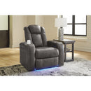  Manufacturer Color_Shadow -- Signature Design by Ashley Fyne Dyme Power Leather Look Recliner IMAGE 6