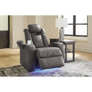  Manufacturer Color_Shadow -- Signature Design by Ashley Fyne Dyme Power Leather Look Recliner IMAGE 7