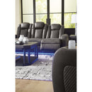  Manufacturer Color_Shadow -- Signature Design by Ashley Fyne Dyme Power Reclining Leather Look Sofa IMAGE 16