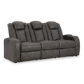  Manufacturer Color_Shadow -- Signature Design by Ashley Fyne Dyme Power Reclining Leather Look Sofa IMAGE 1