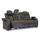  Manufacturer Color_Shadow -- Signature Design by Ashley Fyne Dyme Power Reclining Leather Look Sofa IMAGE 2