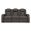  Manufacturer Color_Shadow -- Signature Design by Ashley Fyne Dyme Power Reclining Leather Look Sofa IMAGE 3