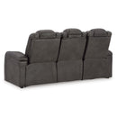  Manufacturer Color_Shadow -- Signature Design by Ashley Fyne Dyme Power Reclining Leather Look Sofa IMAGE 5
