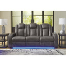  Manufacturer Color_Shadow -- Signature Design by Ashley Fyne Dyme Power Reclining Leather Look Sofa IMAGE 6