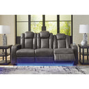  Manufacturer Color_Shadow -- Signature Design by Ashley Fyne Dyme Power Reclining Leather Look Sofa IMAGE 7