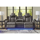  Manufacturer Color_Shadow -- Signature Design by Ashley Fyne Dyme Power Reclining Leather Look Sofa IMAGE 8