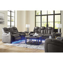  Manufacturer Color_Shadow -- Signature Design by Ashley Fyne Dyme Power Reclining Leather Look Loveseat with Console IMAGE 17
