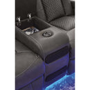  Manufacturer Color_Shadow -- Signature Design by Ashley Fyne Dyme Power Reclining Leather Look Loveseat with Console IMAGE 8